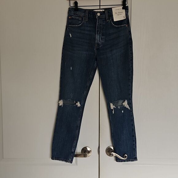 Women's Blue High-Rise Skinny  Jeans - Picture 15 of 16